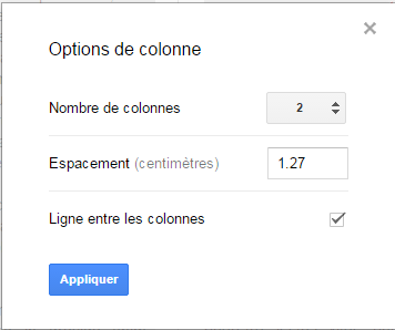 Google Doc Autres Options