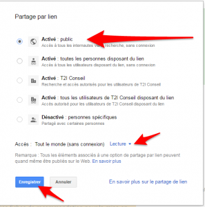 mode de partage google apps