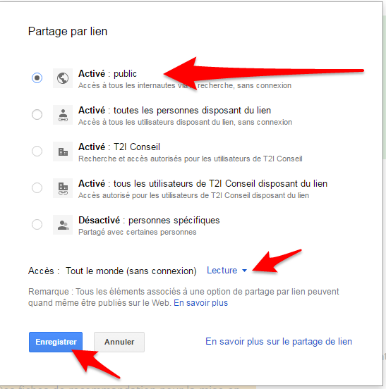 mode de partage google apps